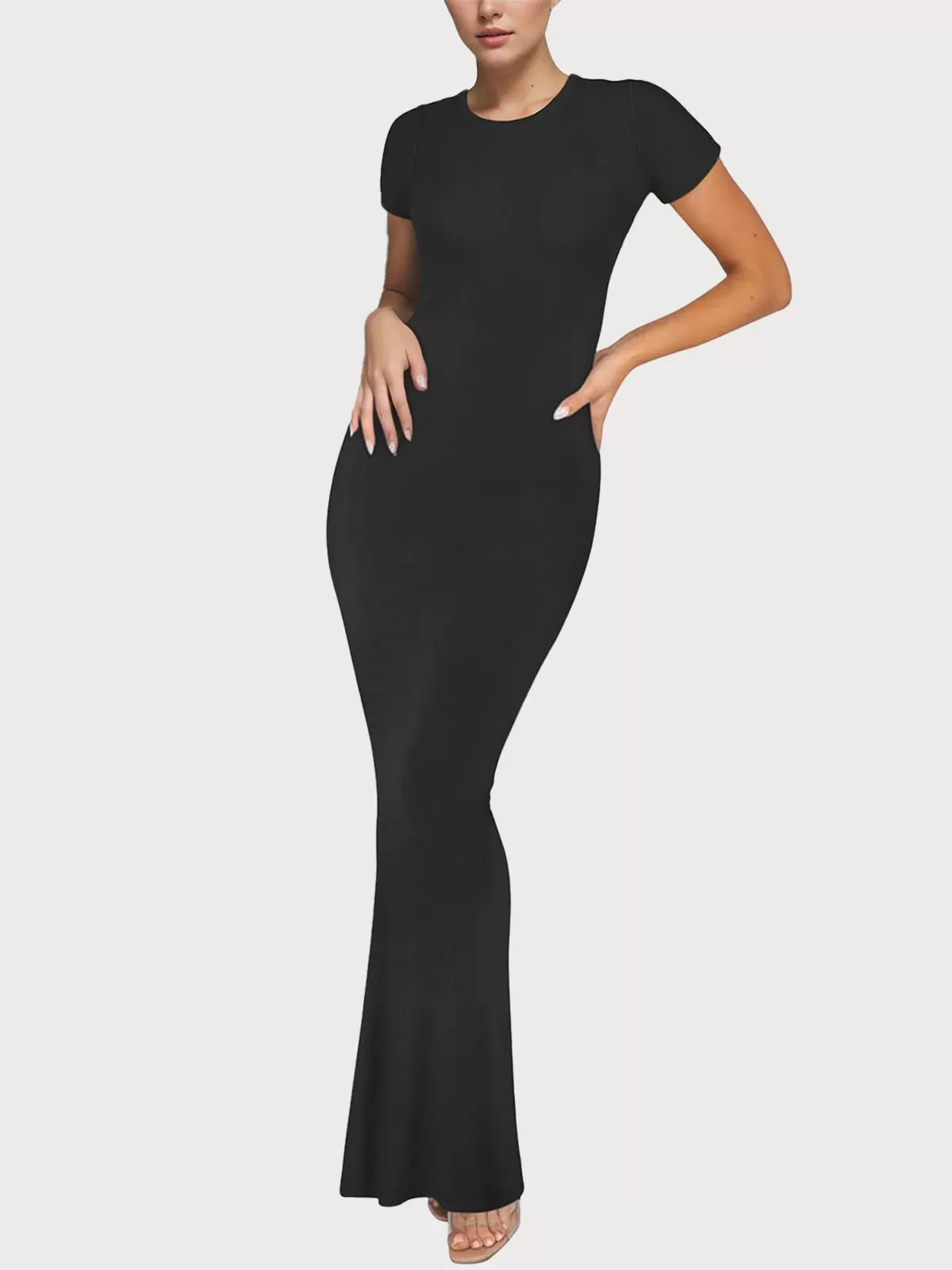 Round Neck Knit Pencil Dress, 1 of 5