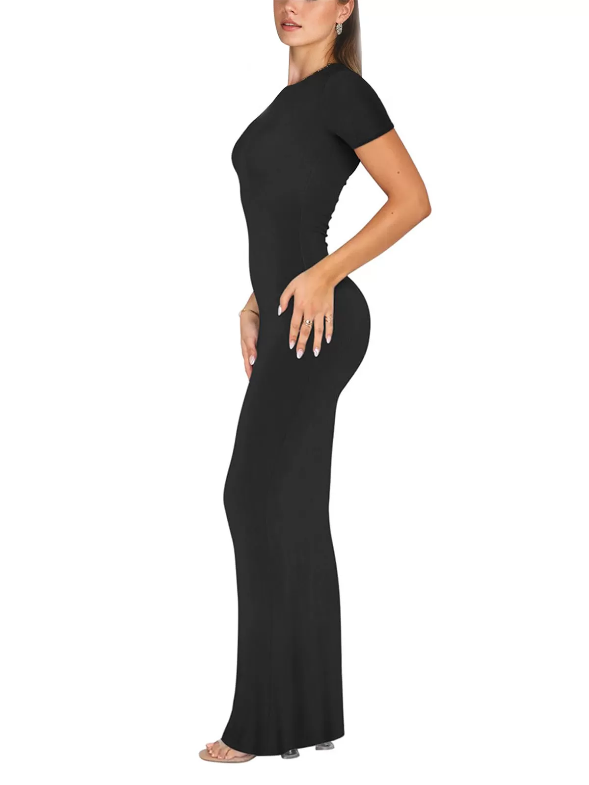 Round Neck Knit Pencil Dress, 3 of 5