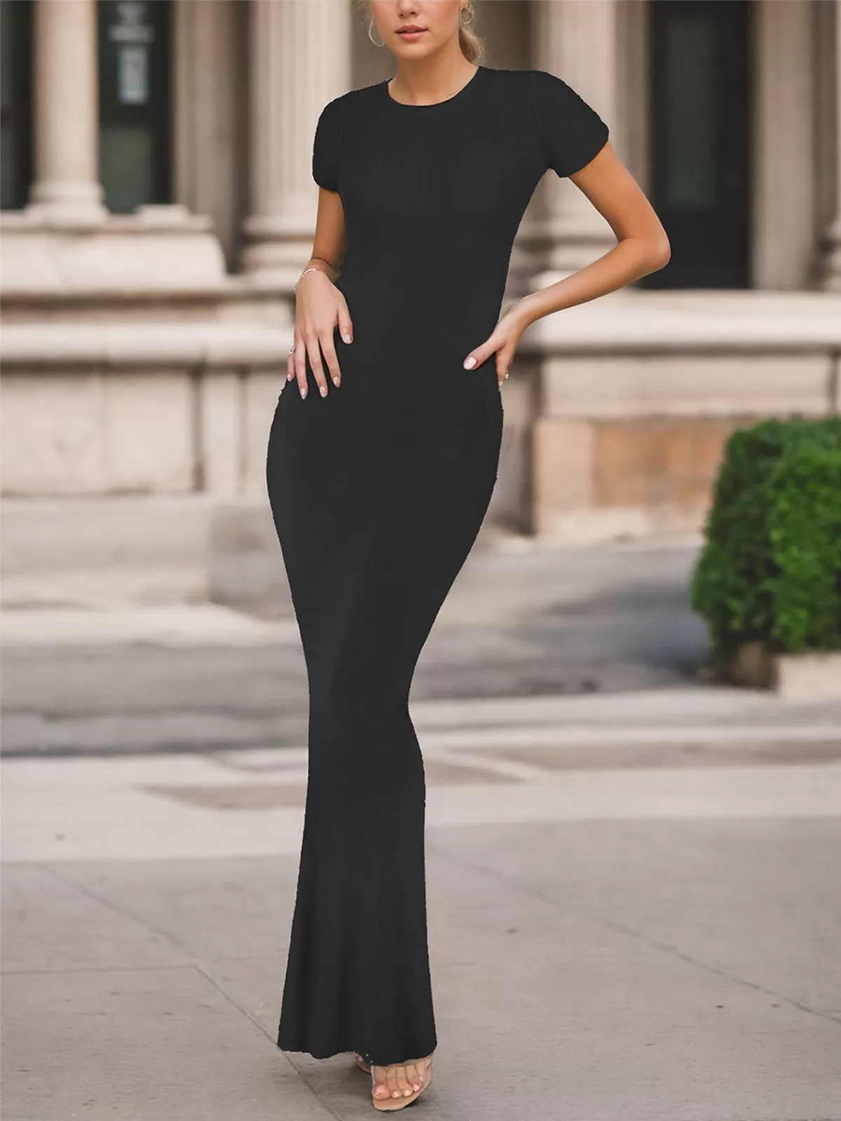 Round Neck Knit Pencil Dress, 5 of 5