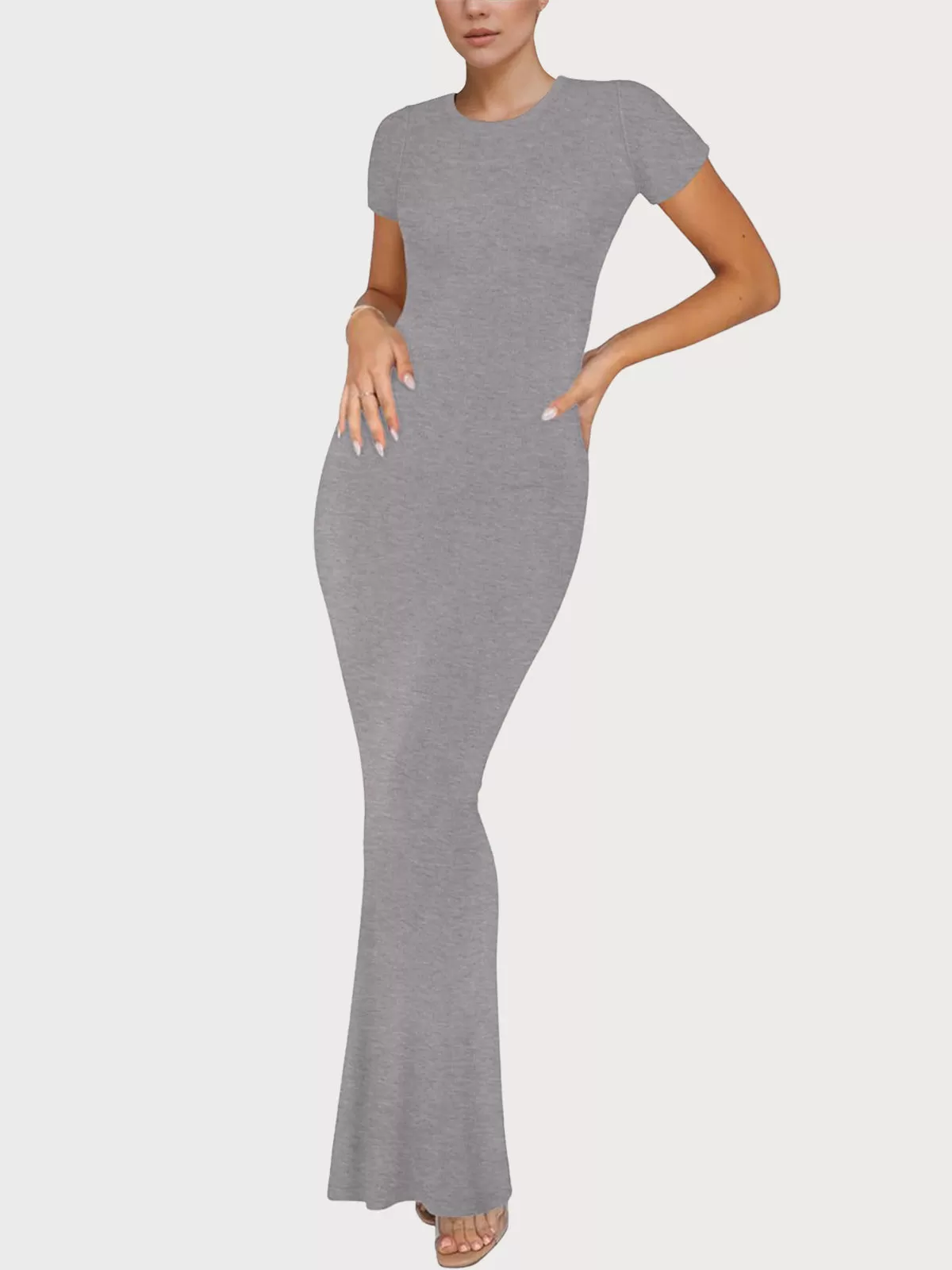Round Neck Knit Pencil Dress, 1 of 5