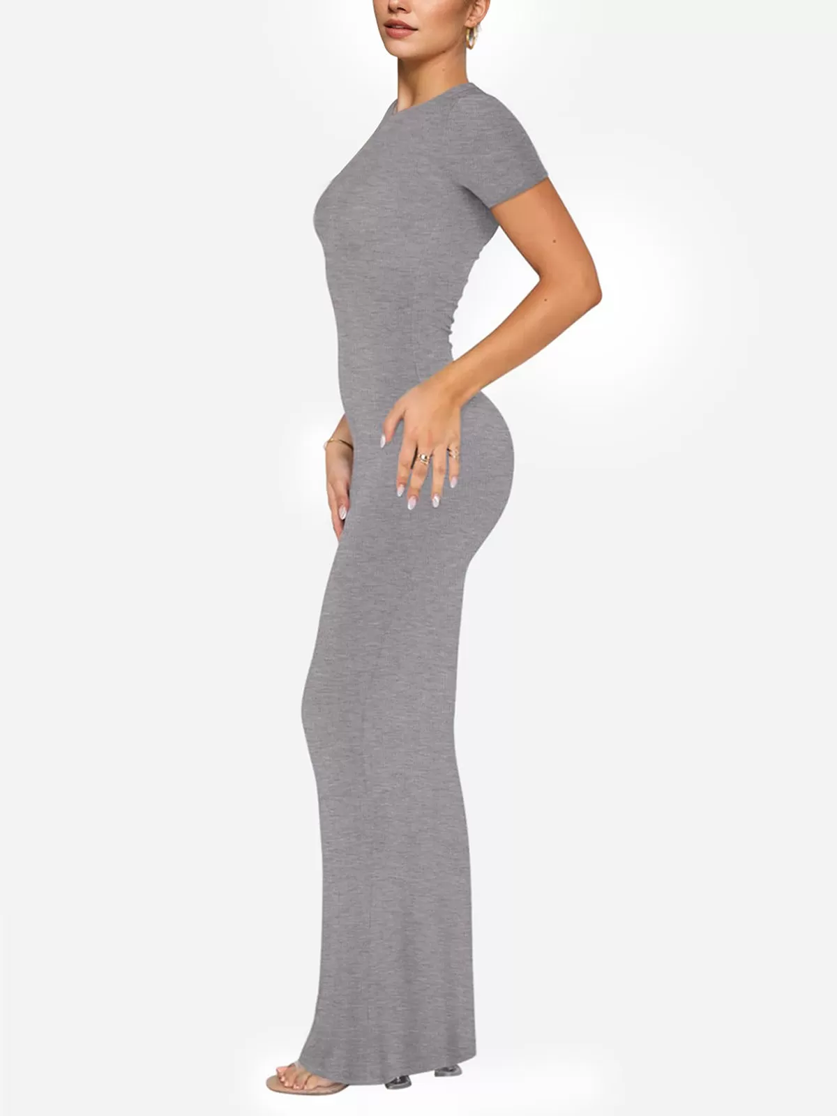 Round Neck Knit Pencil Dress, 2 of 5