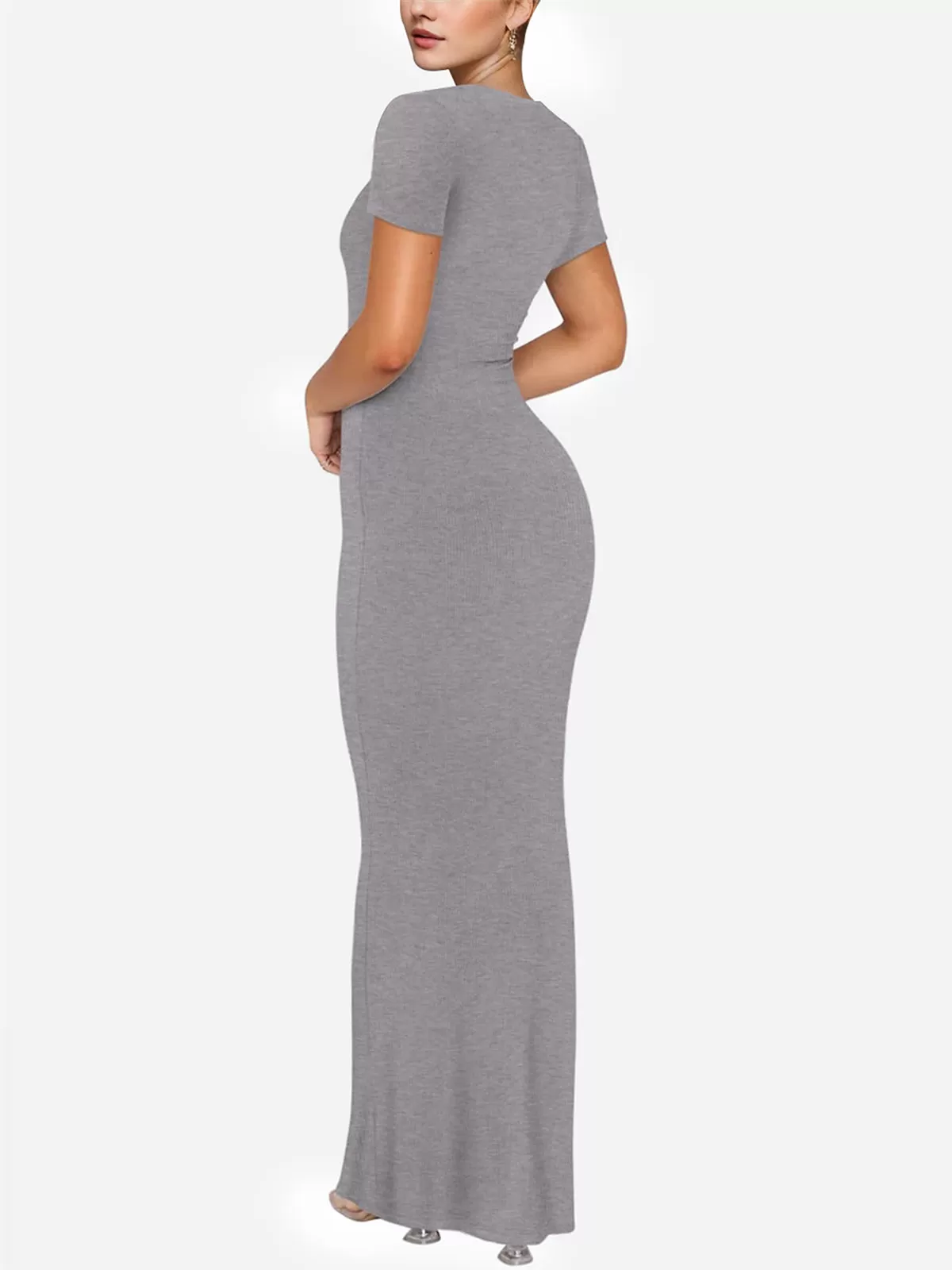Round Neck Knit Pencil Dress, 3 of 5
