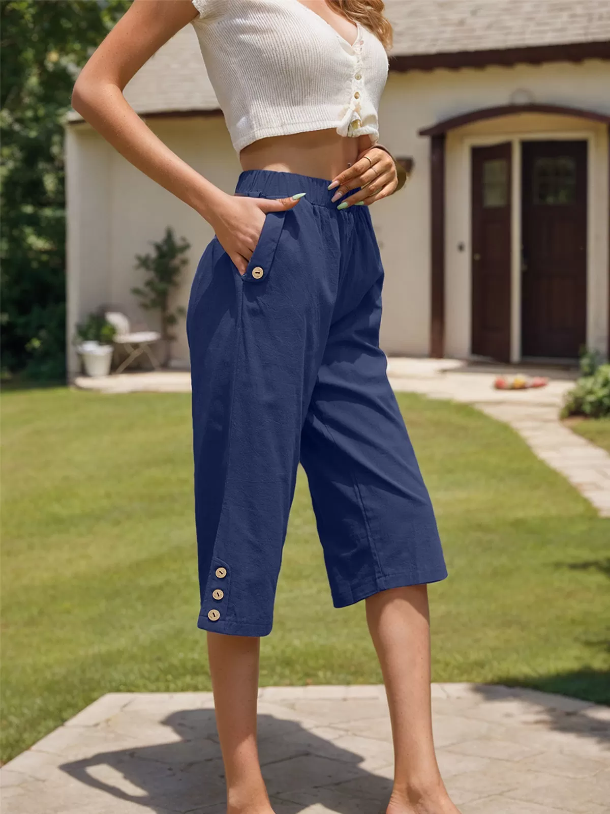 Medium Rise Straight Leg Pants, 2 of 6