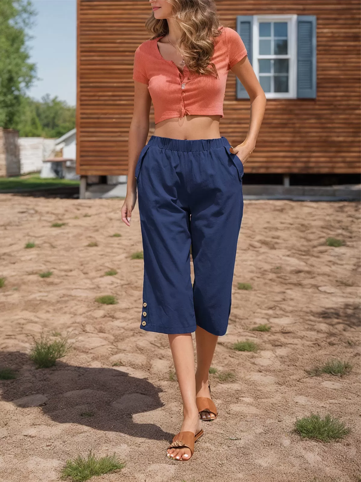 Medium Rise Straight Leg Pants, 5 of 6