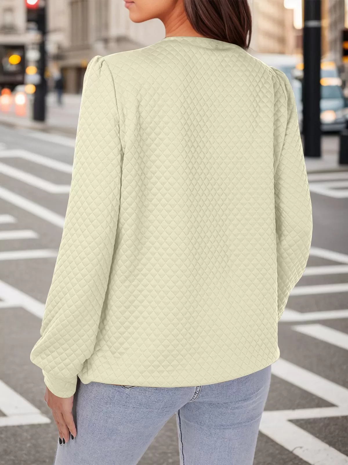 Round Neck Puff Long Sleeve Sweatshirt, 2 of 5