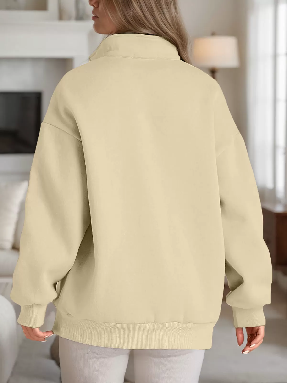 Stand Collar Long Sleeve Sweatshirt, 3 of 5