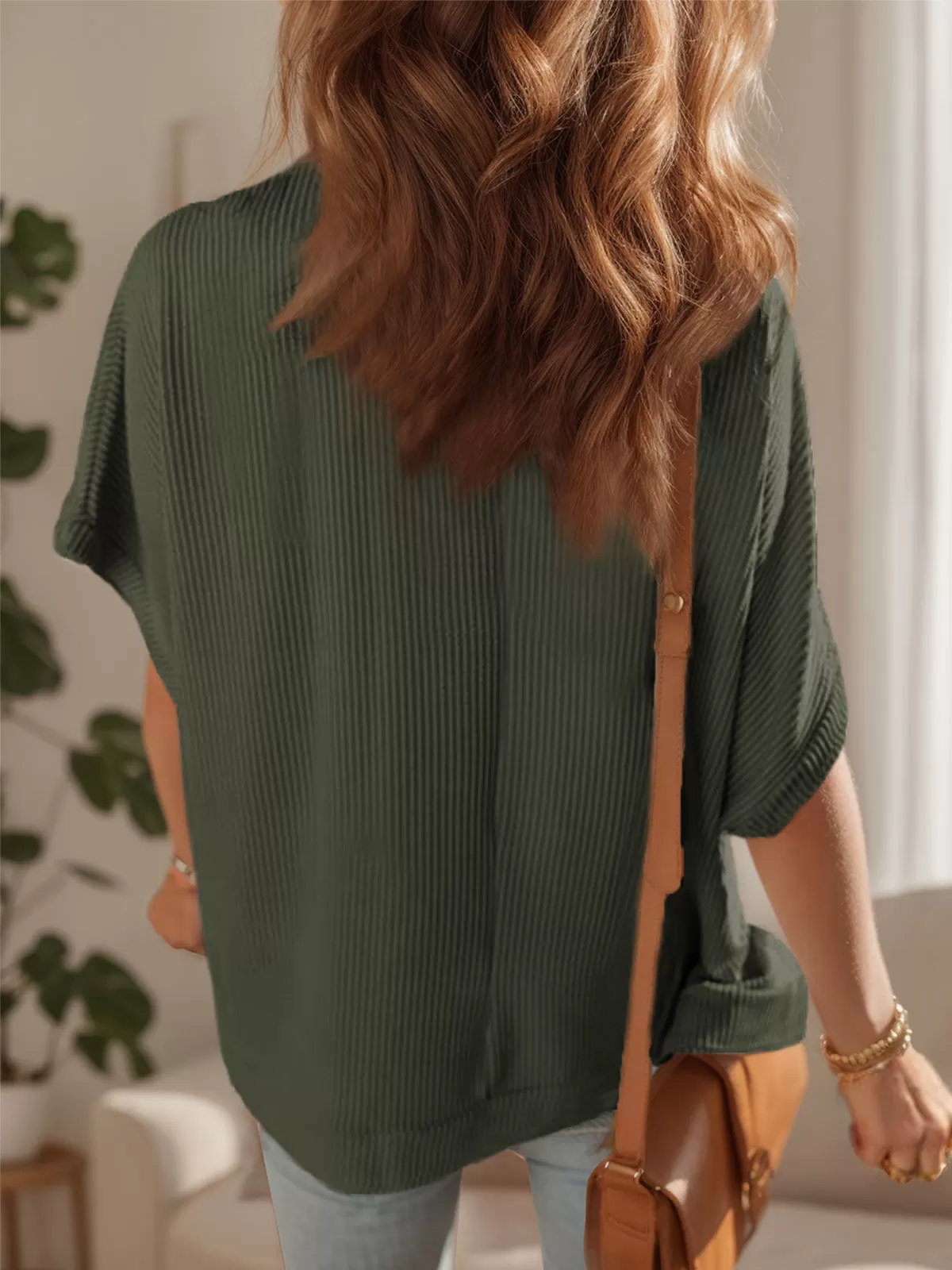 Round Neck Short Sleeve Blouse, 3 of 5