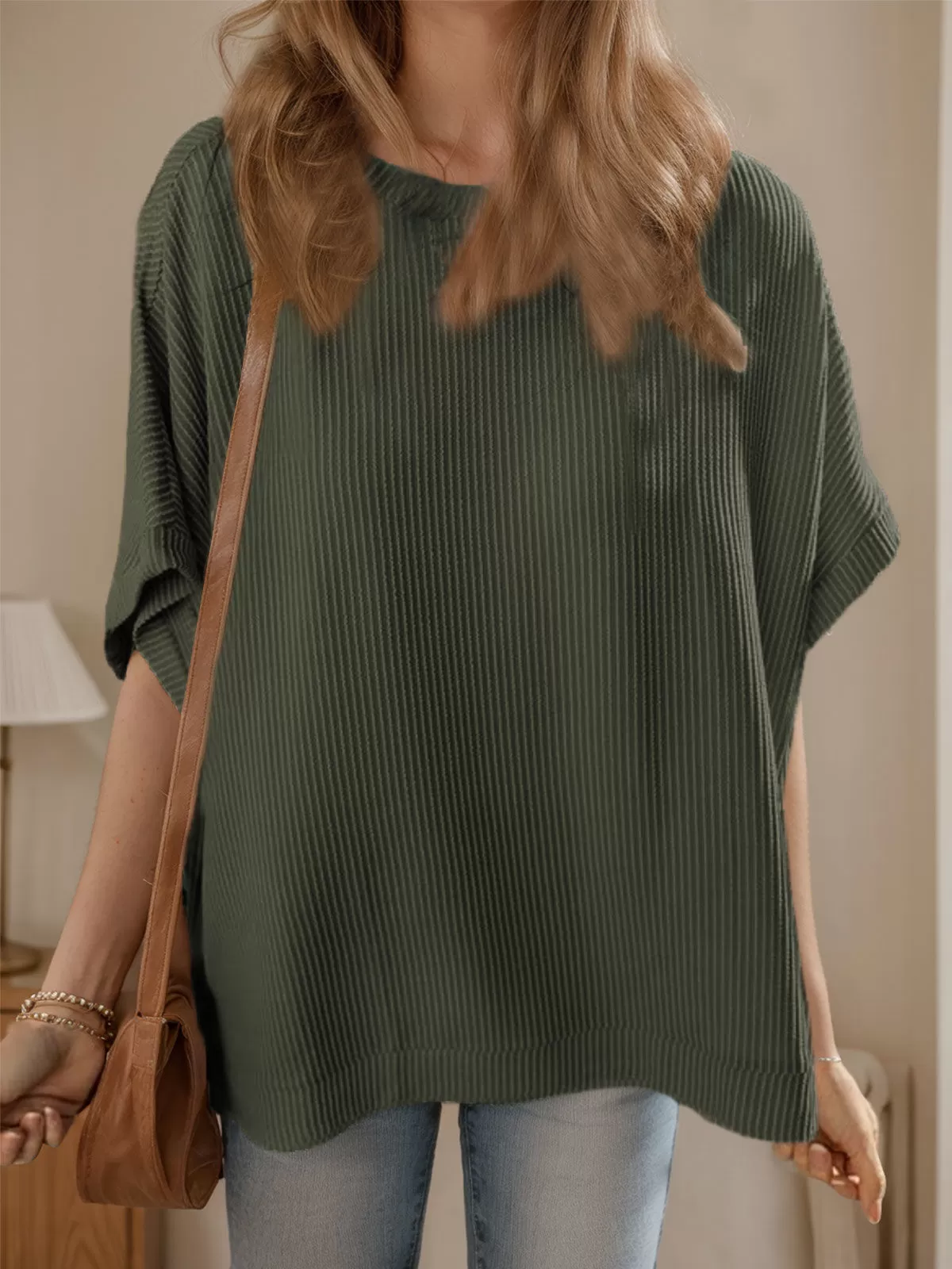 Round Neck Short Sleeve Blouse, 5 of 5