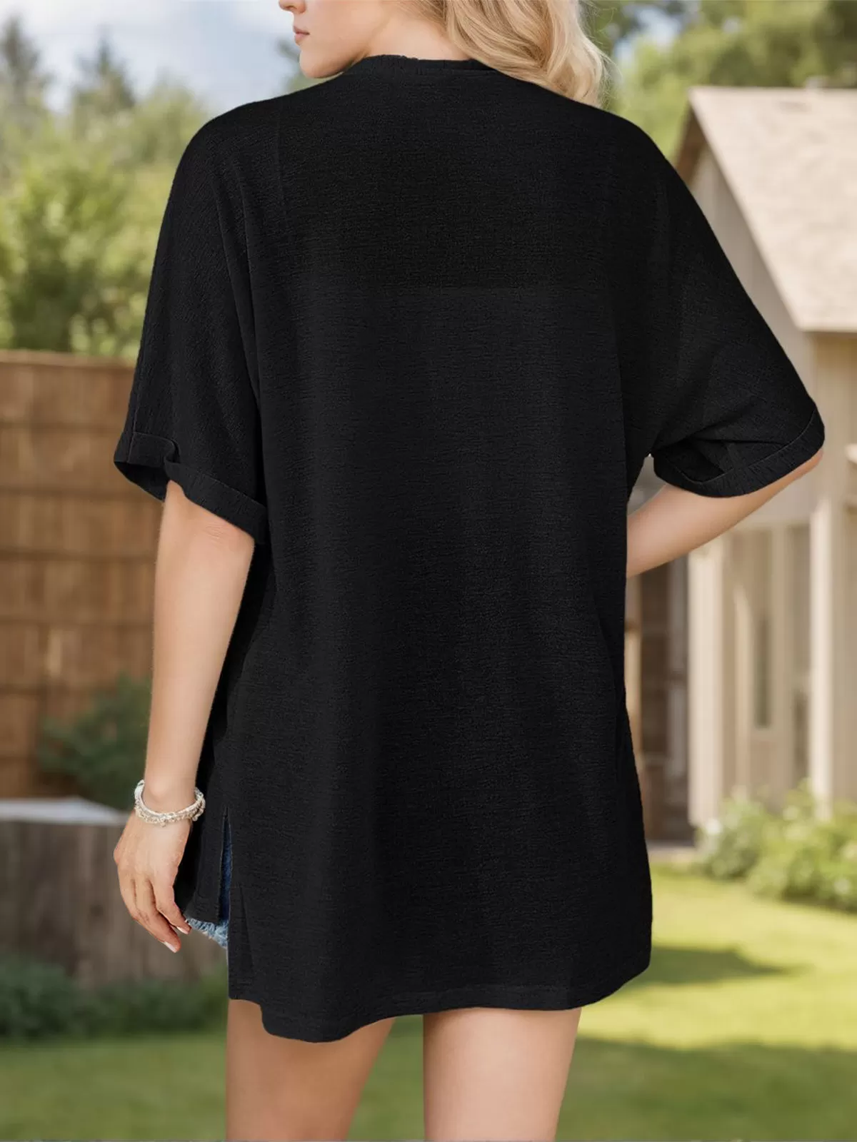 V-neck Short Sleeve Cardigan, 3 of 6