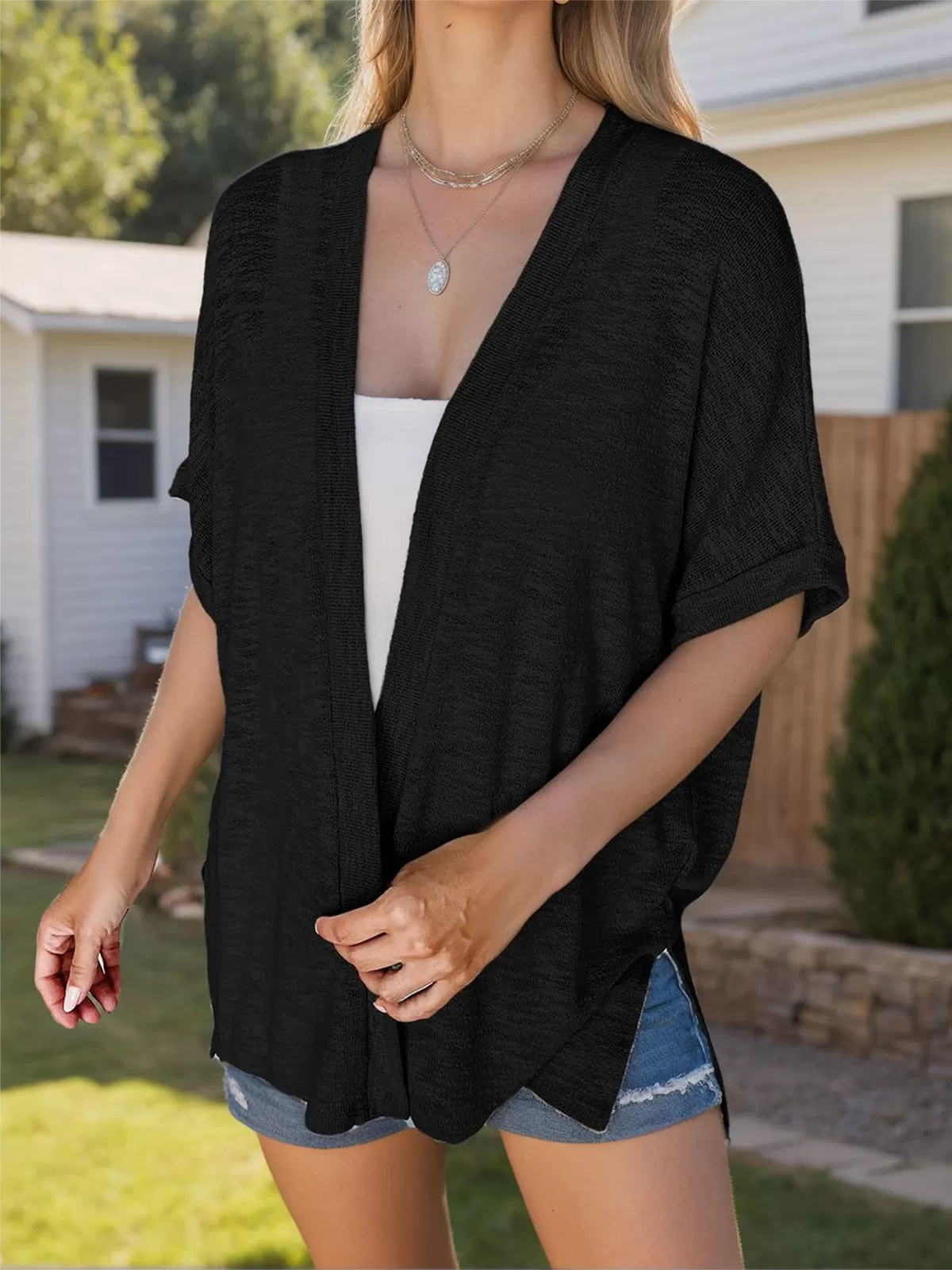 V-neck Short Sleeve Cardigan, 5 of 6