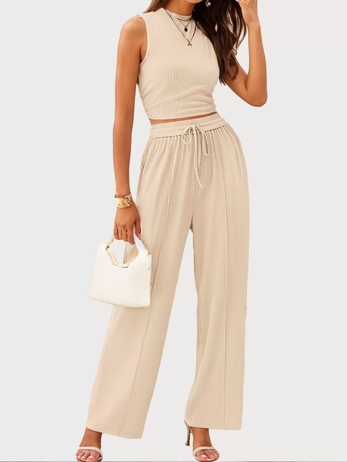 Solid Knitted Tank & Solid Knitted Pants, 1 of 4