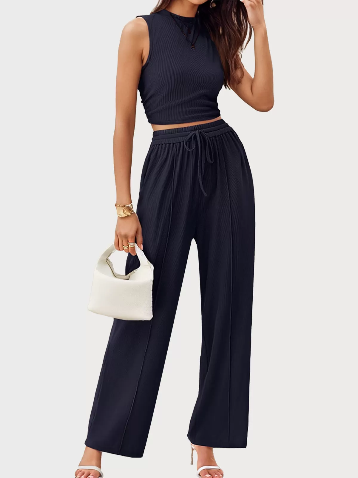 Solid Knitted Tank & Solid Knitted Pants, 1 of 4