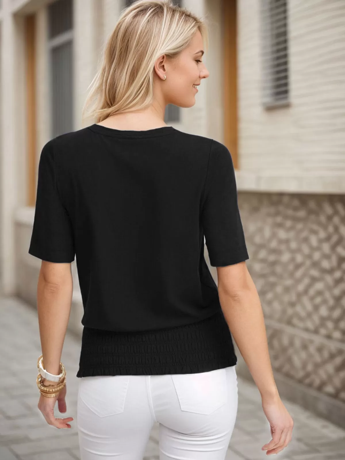 Round Neck Short Sleeve Knit T-shirt, 3 of 5