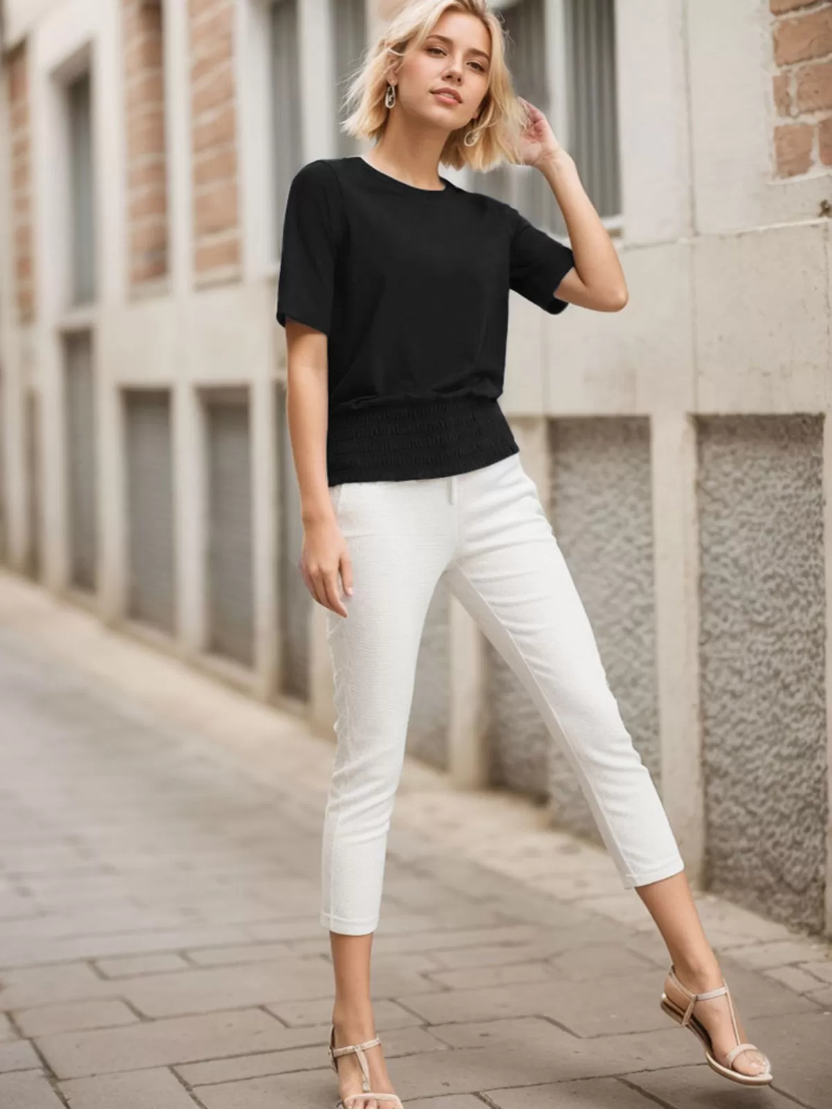 Round Neck Short Sleeve Knit T-shirt, 5 of 5