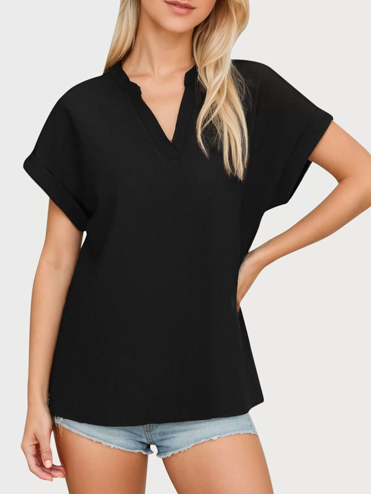 V-neck Short Sleeve Blouse, 1 of 6