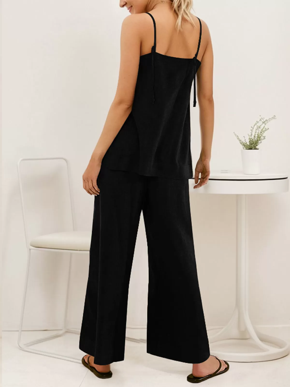 Solid Cami & Solid Flare Leg Pants, 2 of 3
