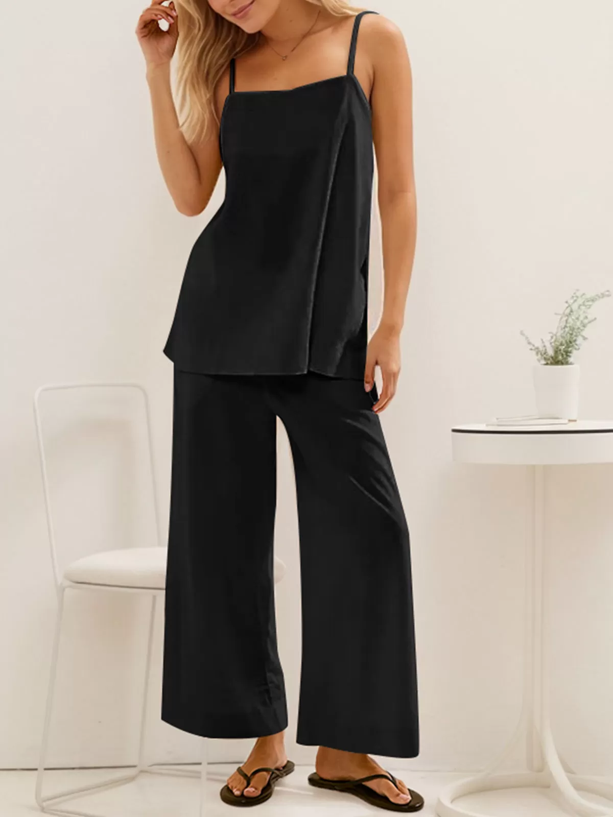 Solid Cami & Solid Flare Leg Pants, 3 of 3