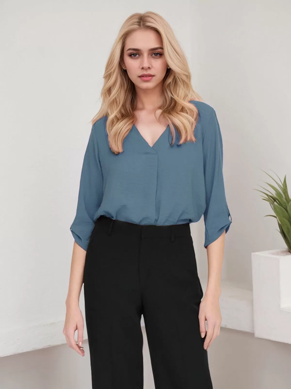 V-neck Half Sleeve Blouse, 2 of 5