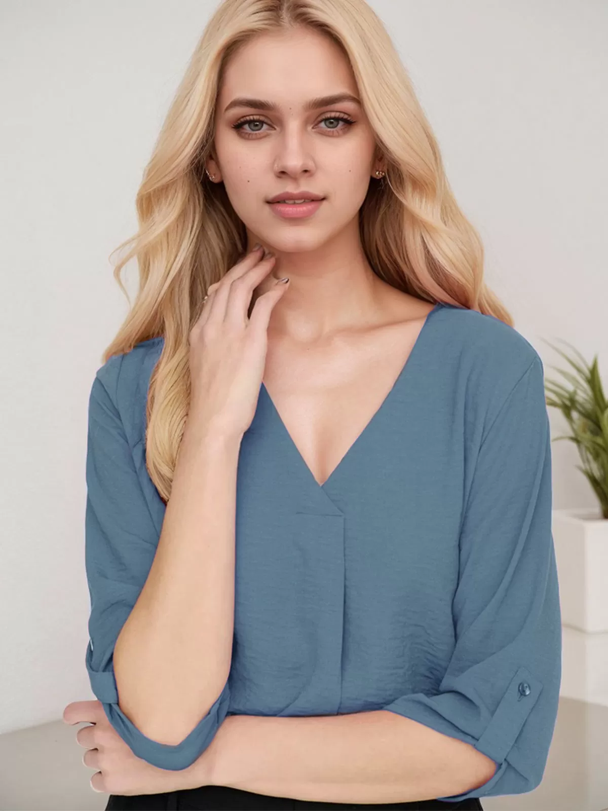V-neck Half Sleeve Blouse, 5 of 5