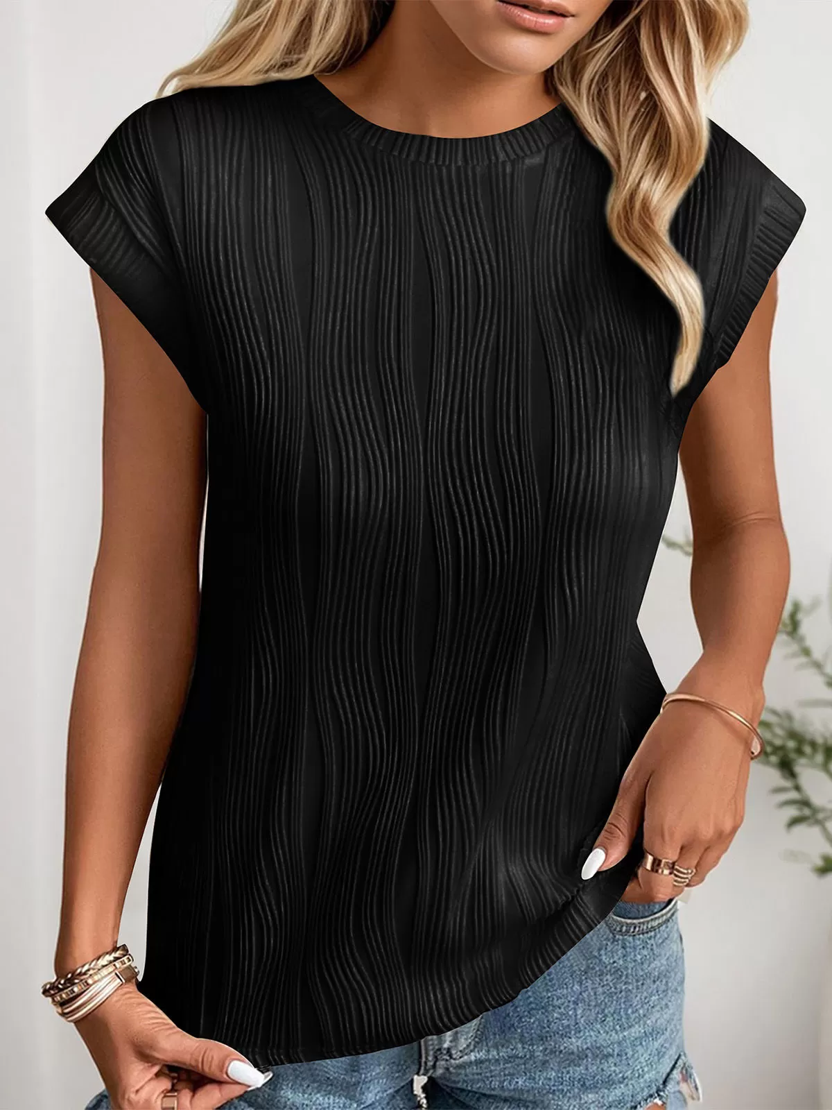 Round Neck Short Sleeve T-shirt, 2 of 5