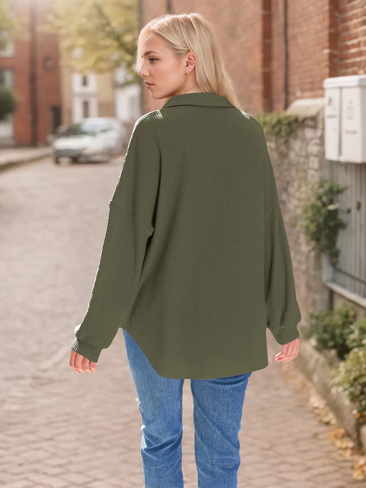 Lapel Long Sleeve Knit Blouse, 4 of 5