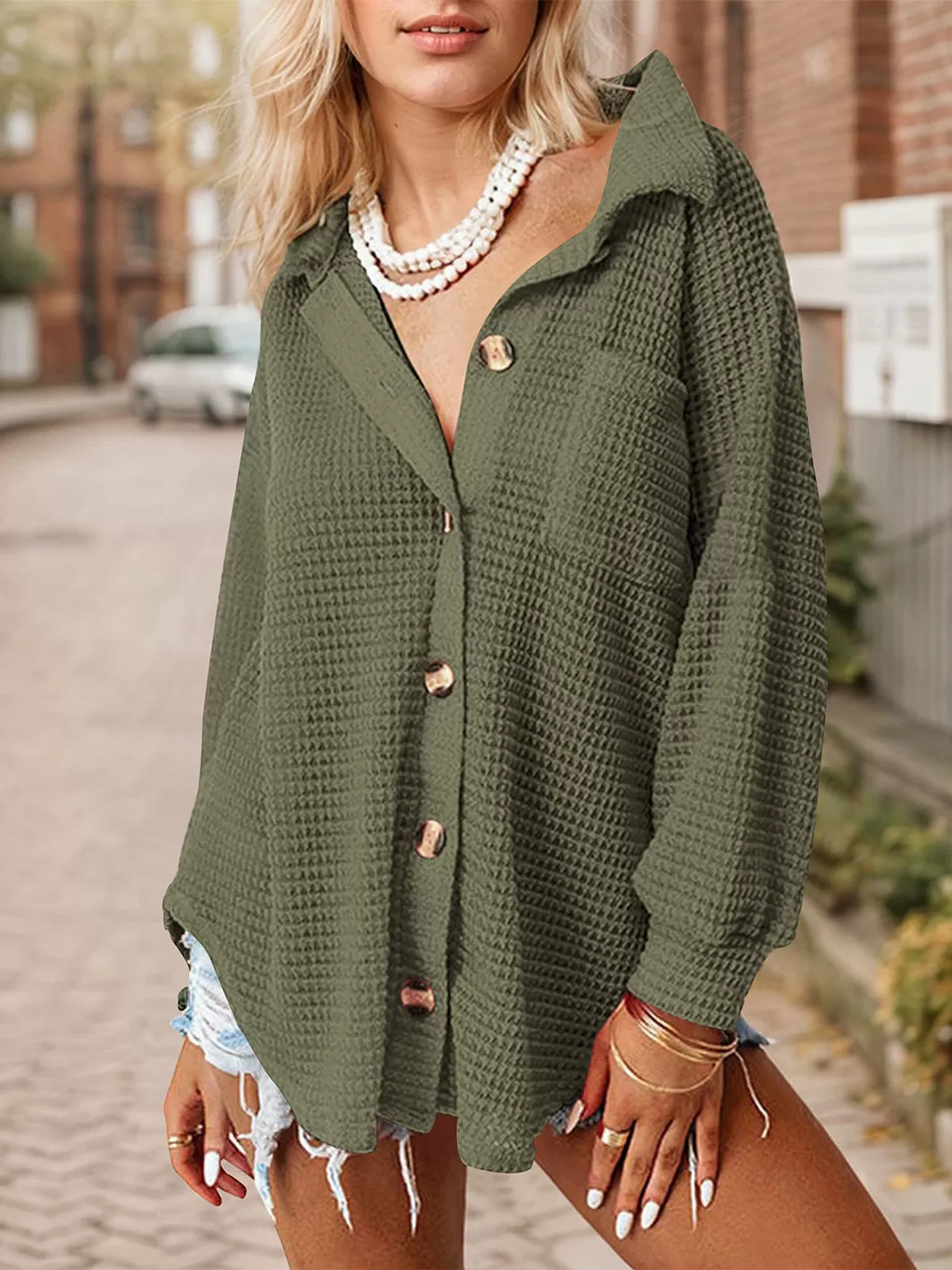 Lapel Long Sleeve Knit Blouse, 5 of 5