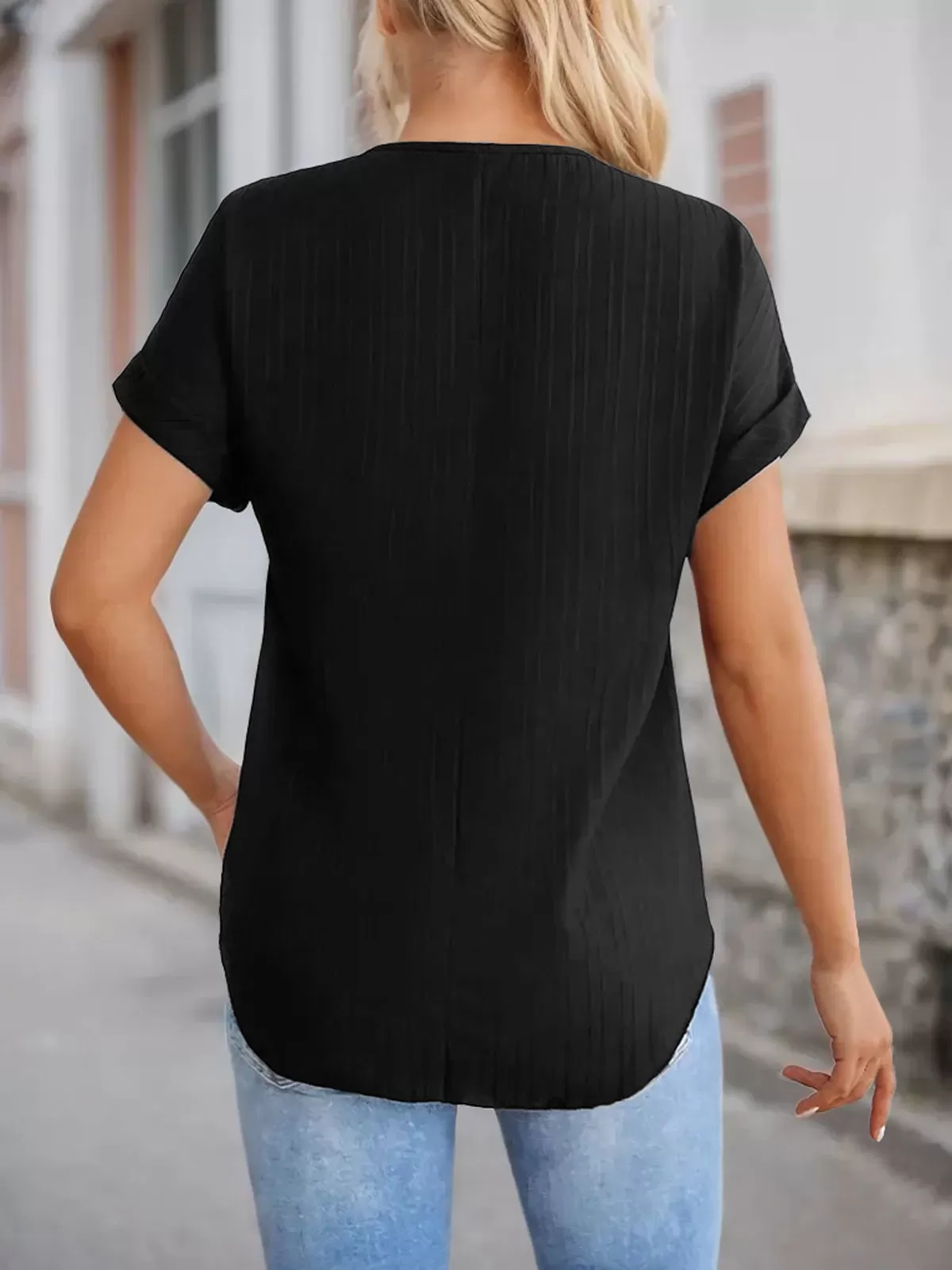 Half Zipper Batwing Sleeve Blouse, 2 of 7