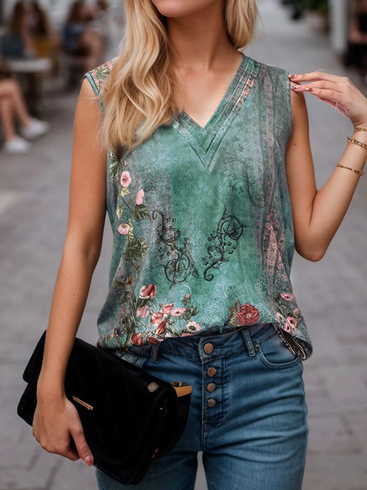 V-neck Tank Dressy Summer Tunic Top, 4 of 5