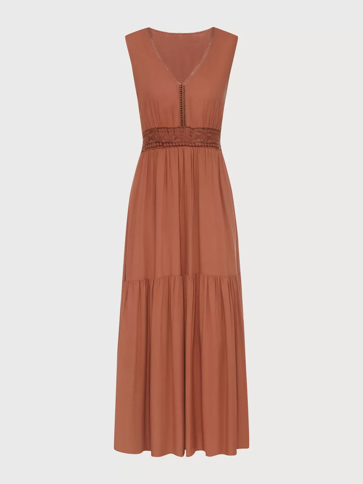 Solid Embroidery V-neck Fit And Flare Dress, 6 of 11