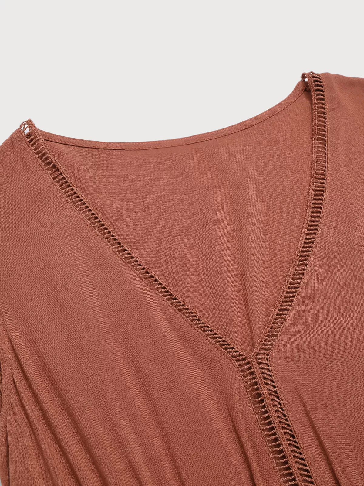 Solid Embroidery V-neck Fit And Flare Dress, 8 of 11