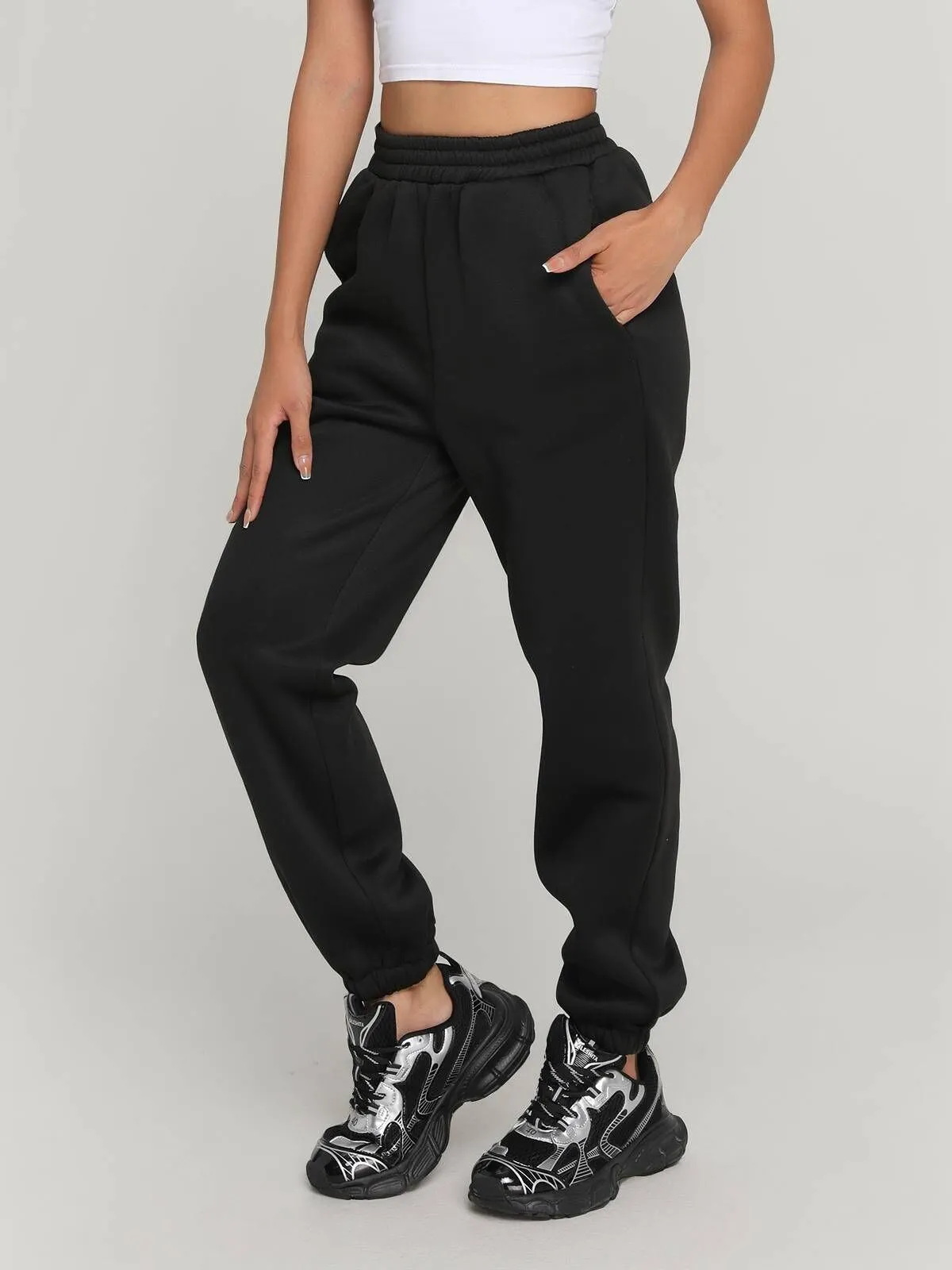 Solid Pocket High Rise Pants, 3 of 6