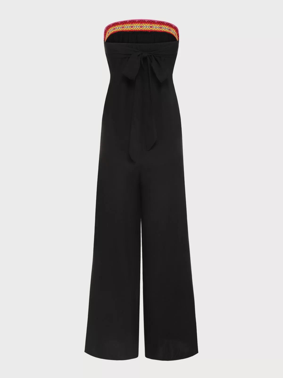 Patchwork Embroidery Strapless Medium Rise Jumpsuit, 9 of 10