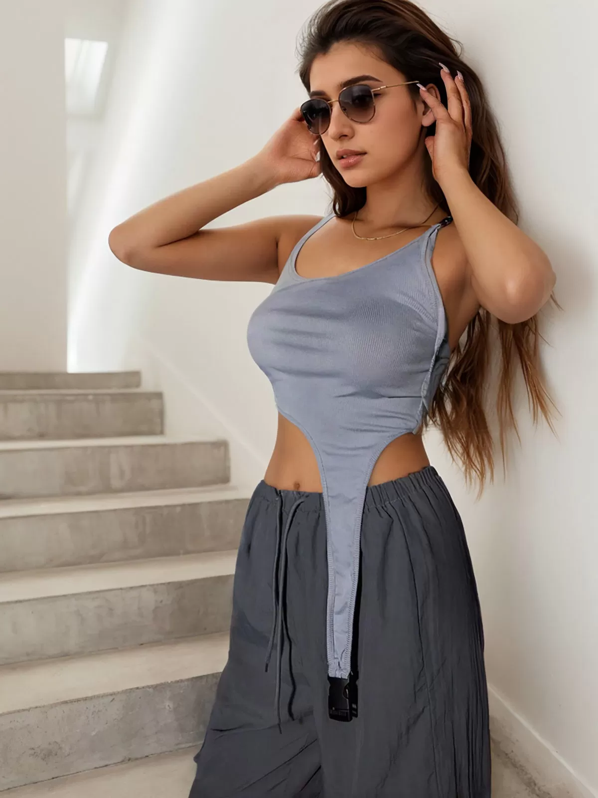 Solid Asymmetrical Cami & Solid Pants, 6 of 6