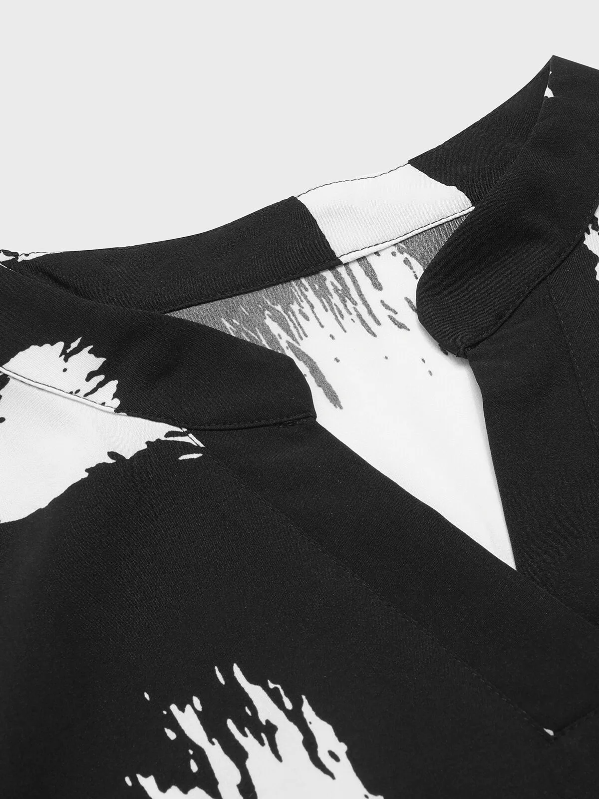 Plus Size All Over Print Notched A-line Dress, 4 of 5