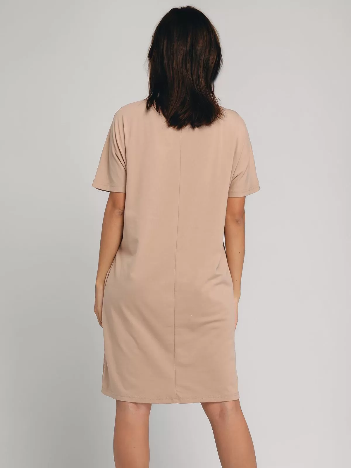 Solid Pocket Round Neck Shift Dress, 2 of 6