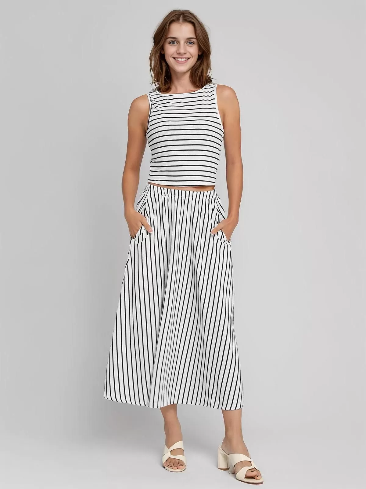 Striped Round Neck Tank & Striped Skirt, 3 of 6