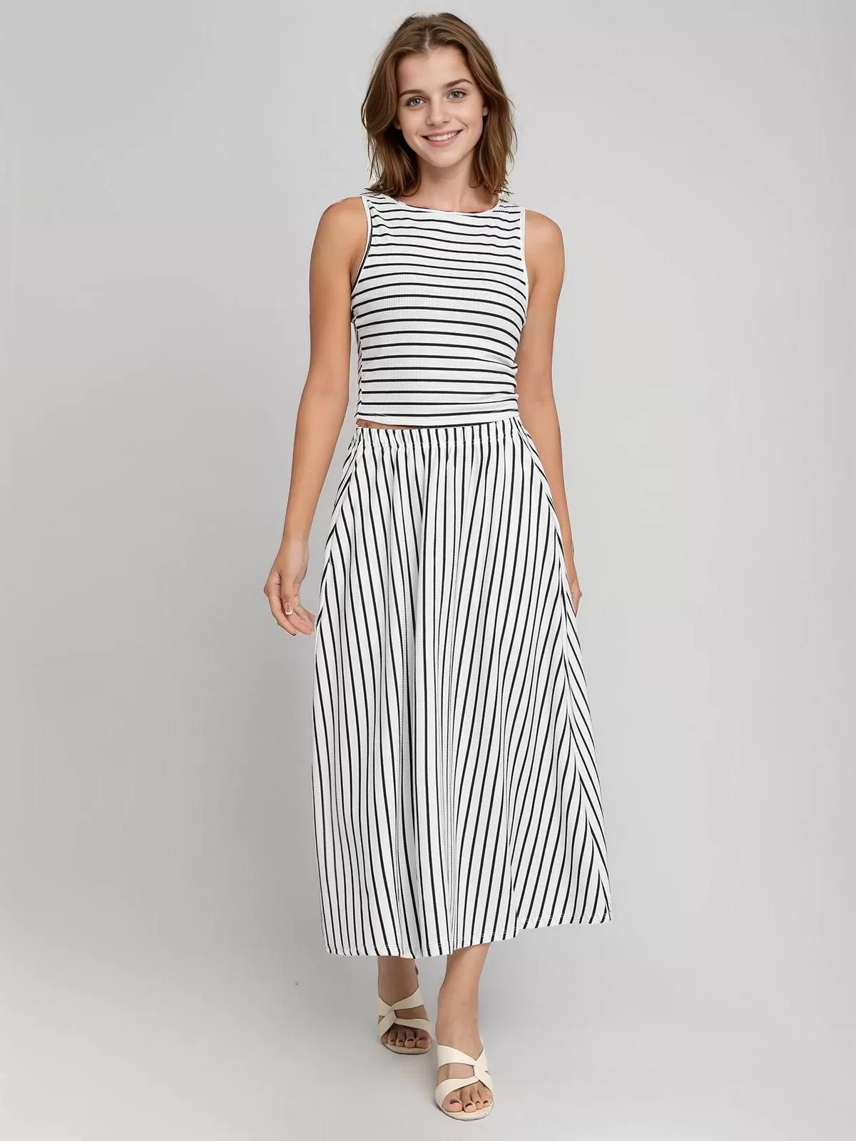 Striped Round Neck Tank & Striped Skirt, 4 of 6