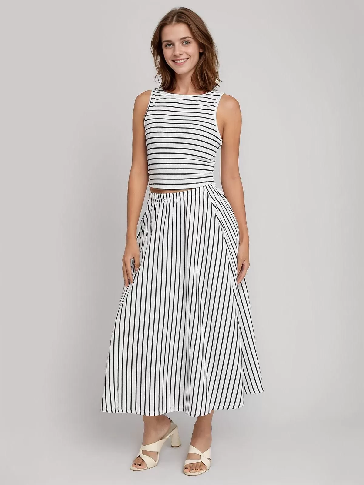 Striped Round Neck Tank & Striped Skirt, 5 of 6