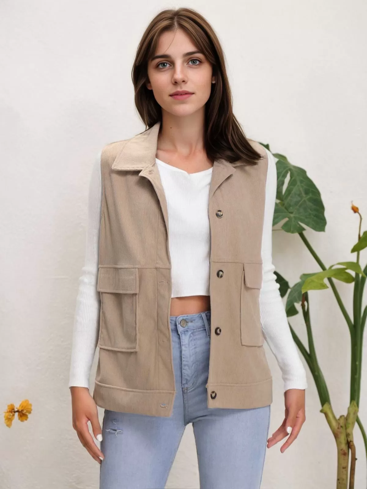 Solid Button Lapel Regular Jacket, 3 of 5