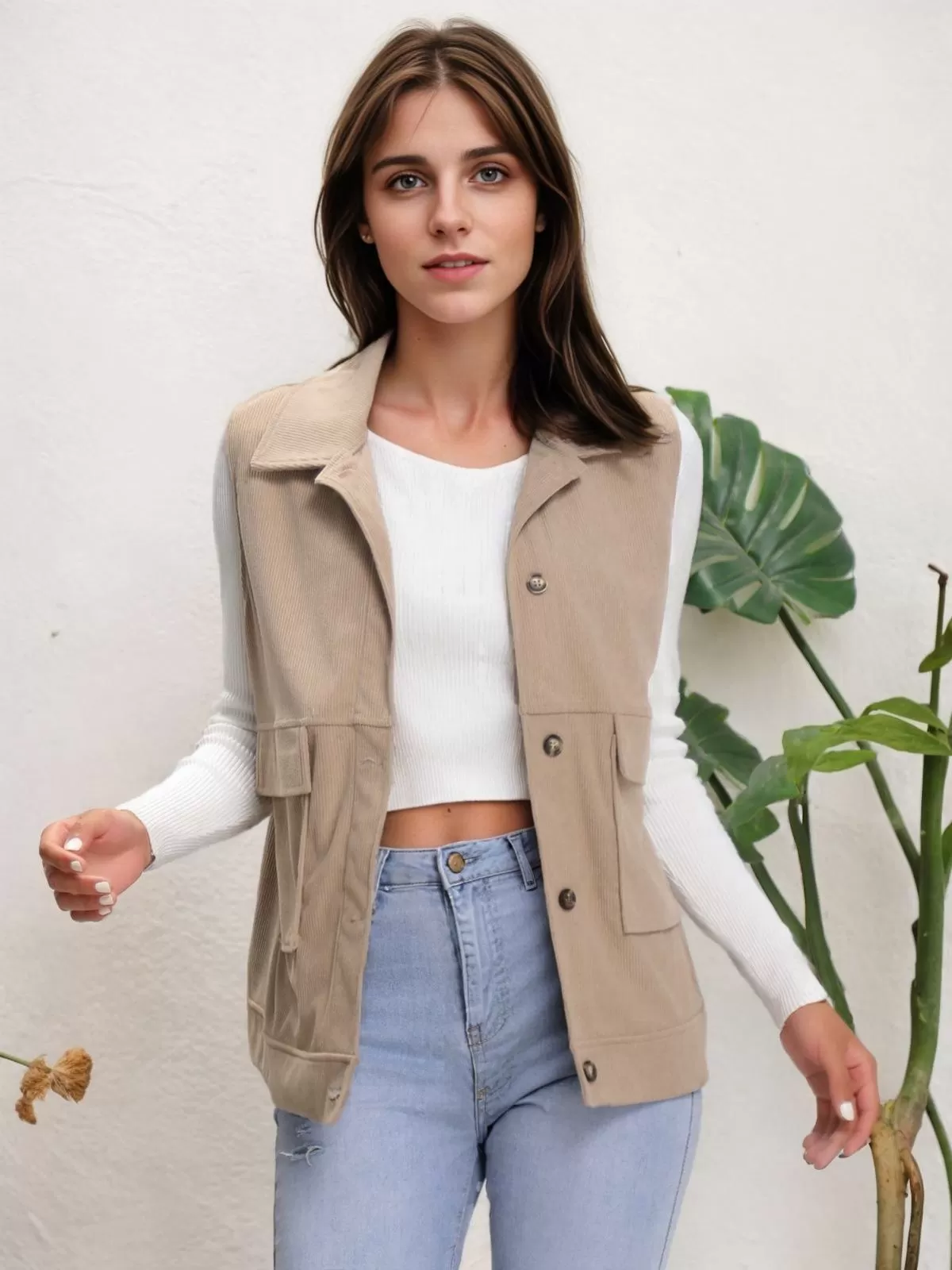 Solid Button Lapel Regular Jacket, 4 of 5