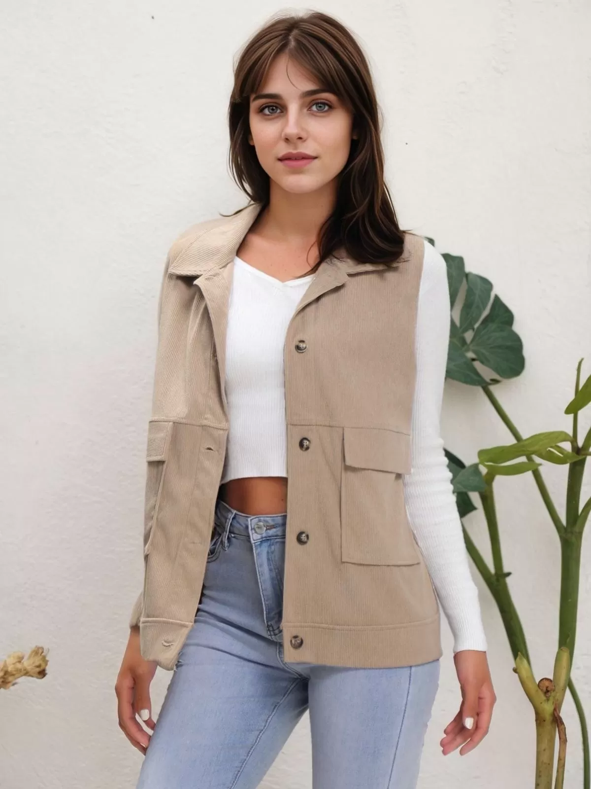 Solid Button Lapel Regular Jacket, 5 of 5