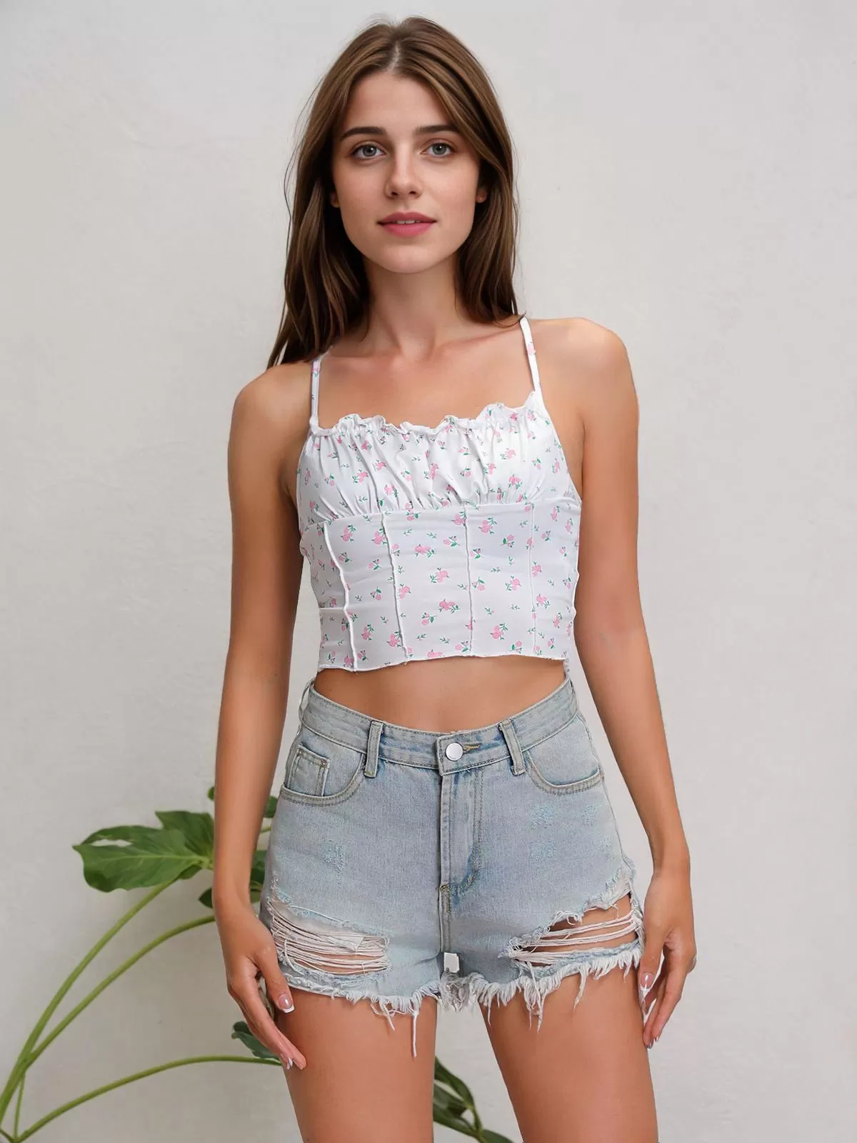 Floral Spaghetti Strap Regular Cami, 5 of 6