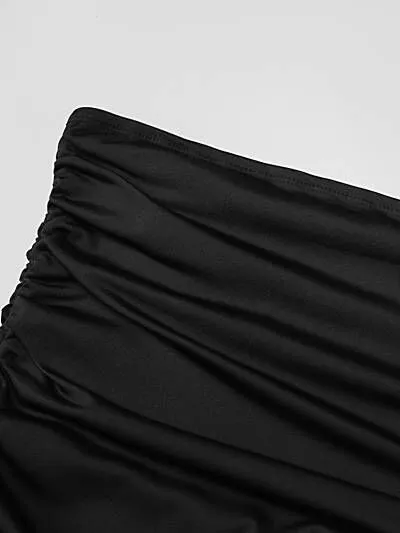 Solid Ruffles Strapless Bodycon Dress, 7 of 7