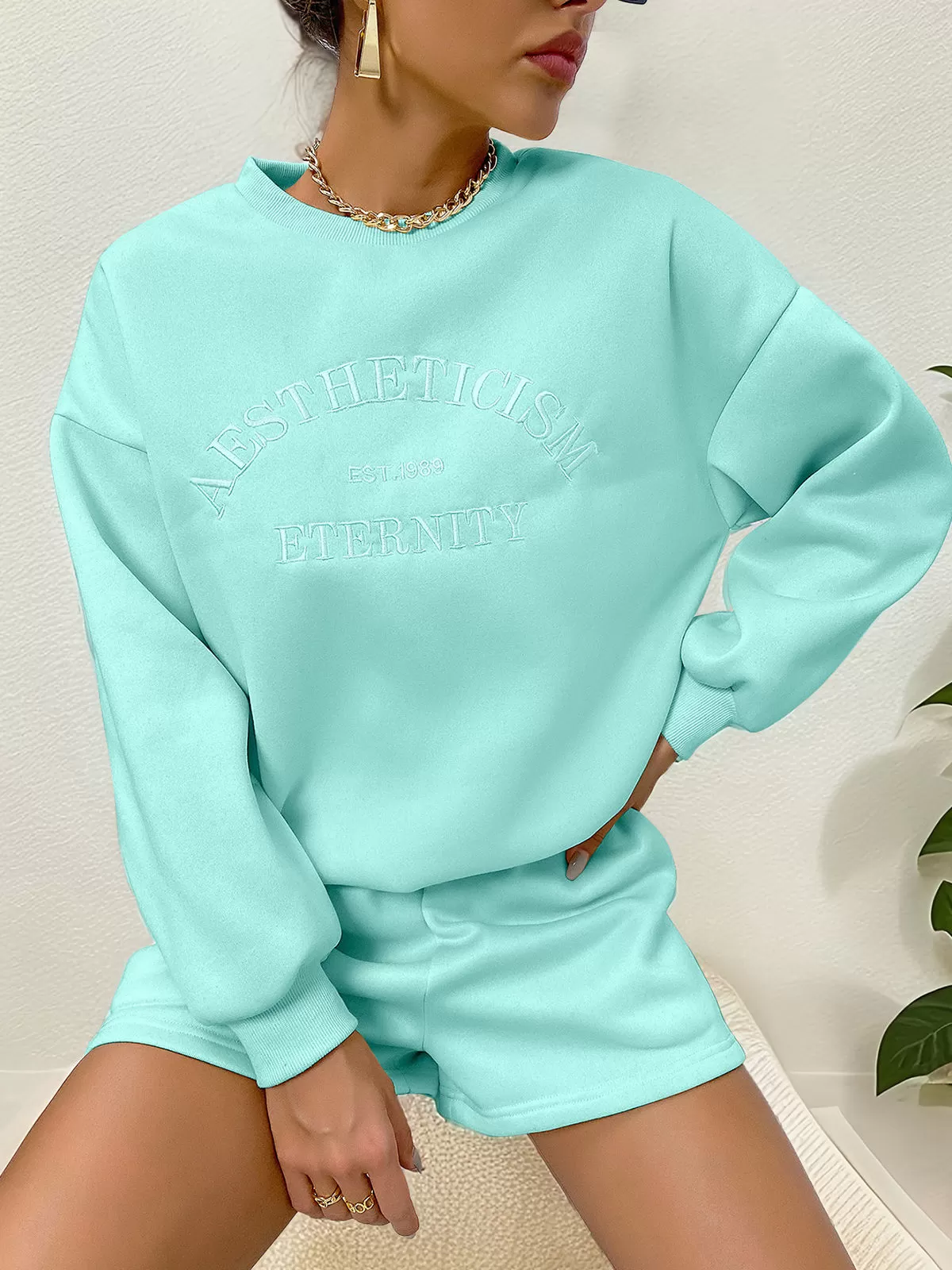 Regular Sleeve Round Neck T-shirt & Shorts, 2 of 5