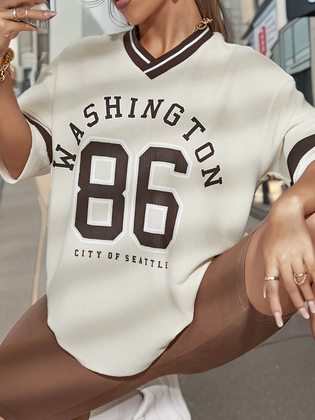 Graphic Round Neck T-shirt, 4 of 5