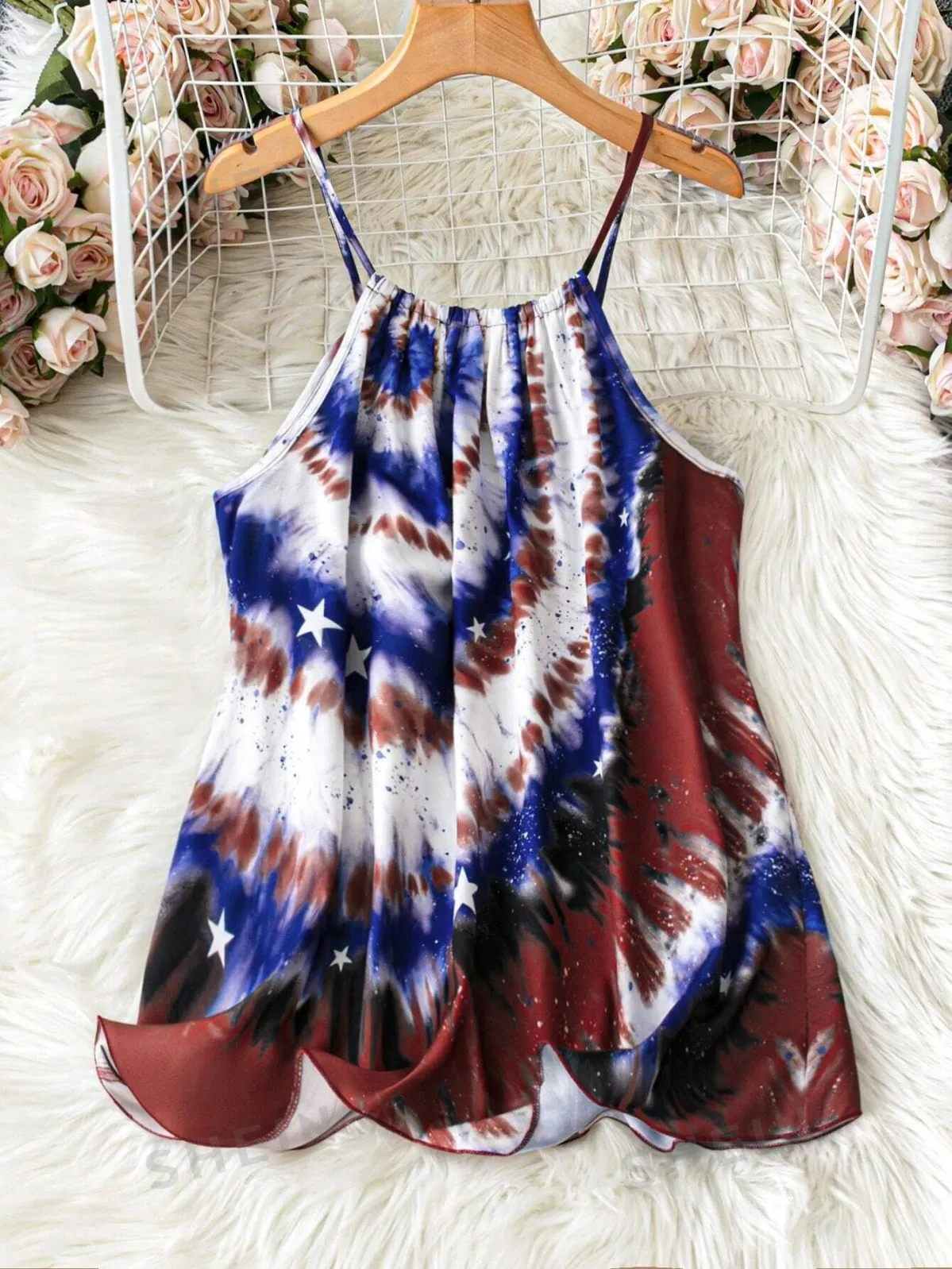 Plus Size Tie Dye Spaghetti Strap Tank, 2 of 5