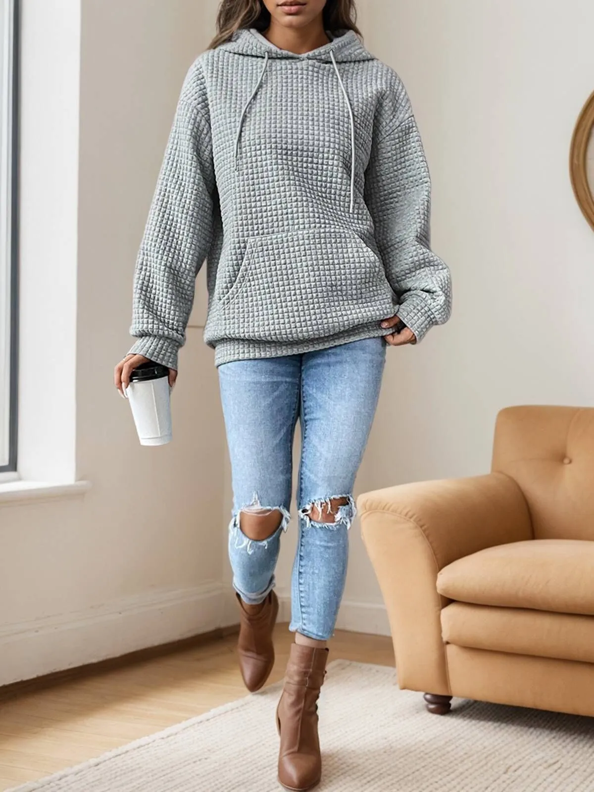 3D Floral Knot Hooded Sweatshirt, 4 of 4