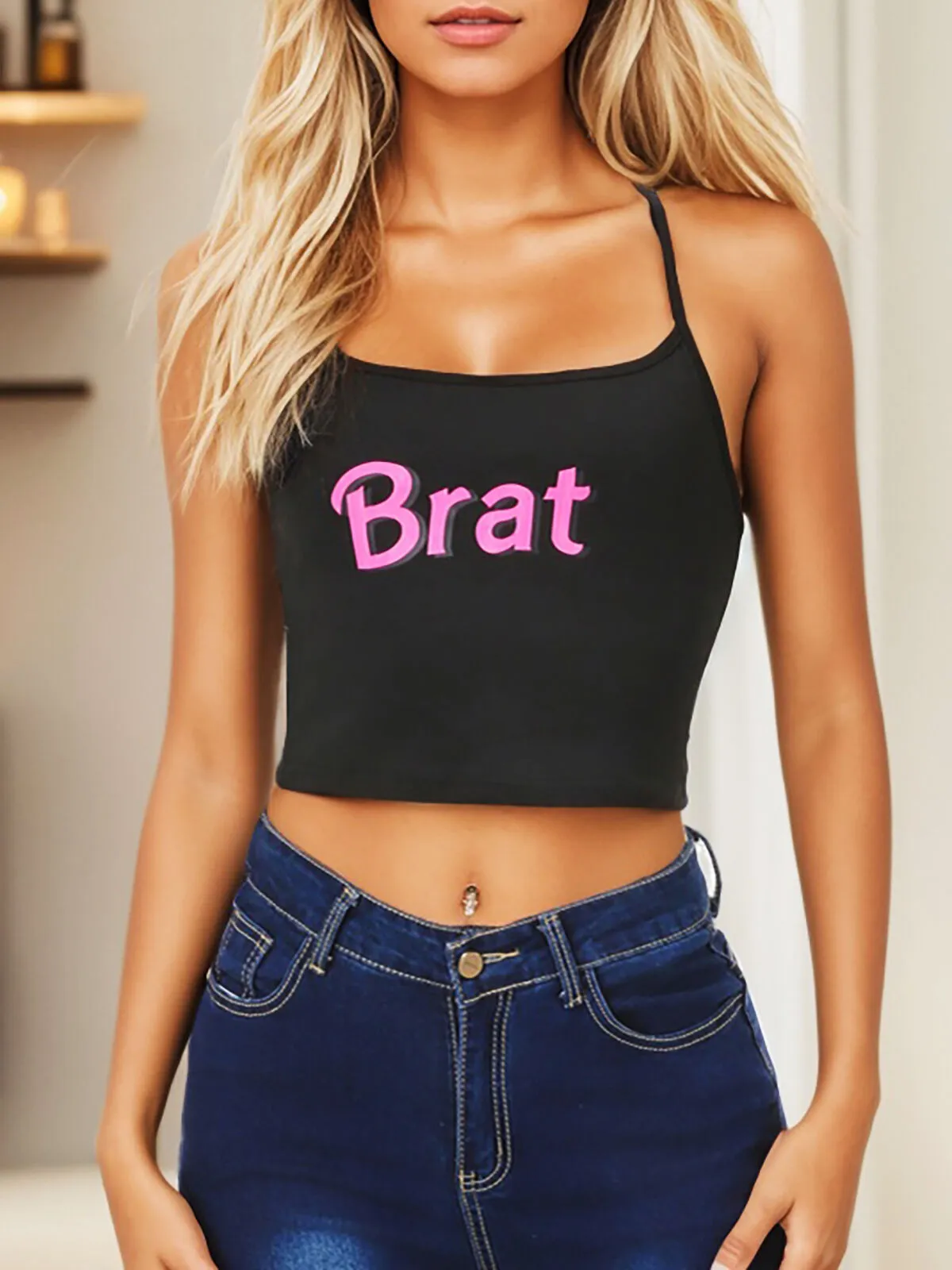 Graphic Spaghetti Strap Cami, 3 of 5