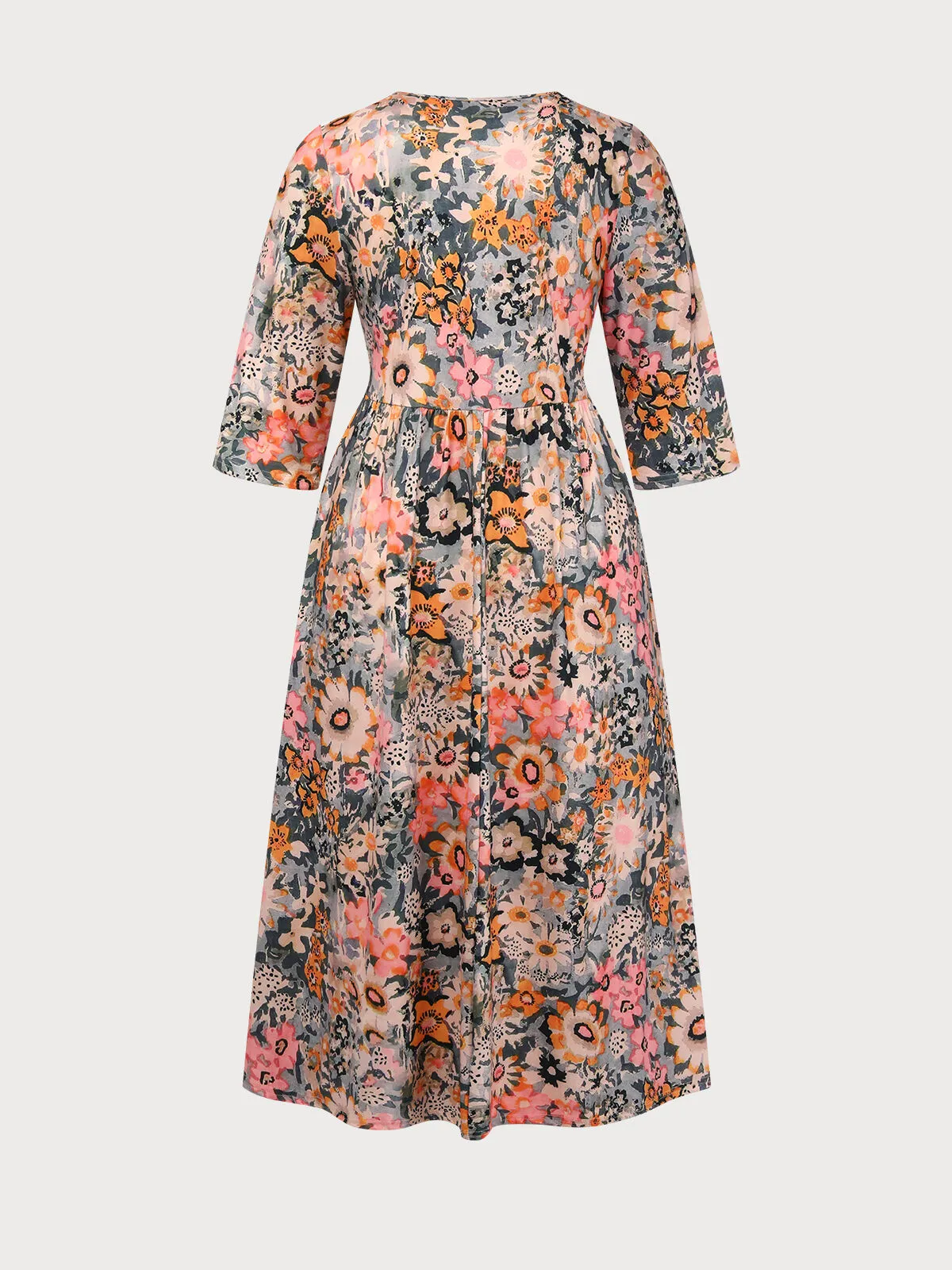 Plus Size Graphic Round Neck Regular Sleeve A-line Dress, 3 of 6