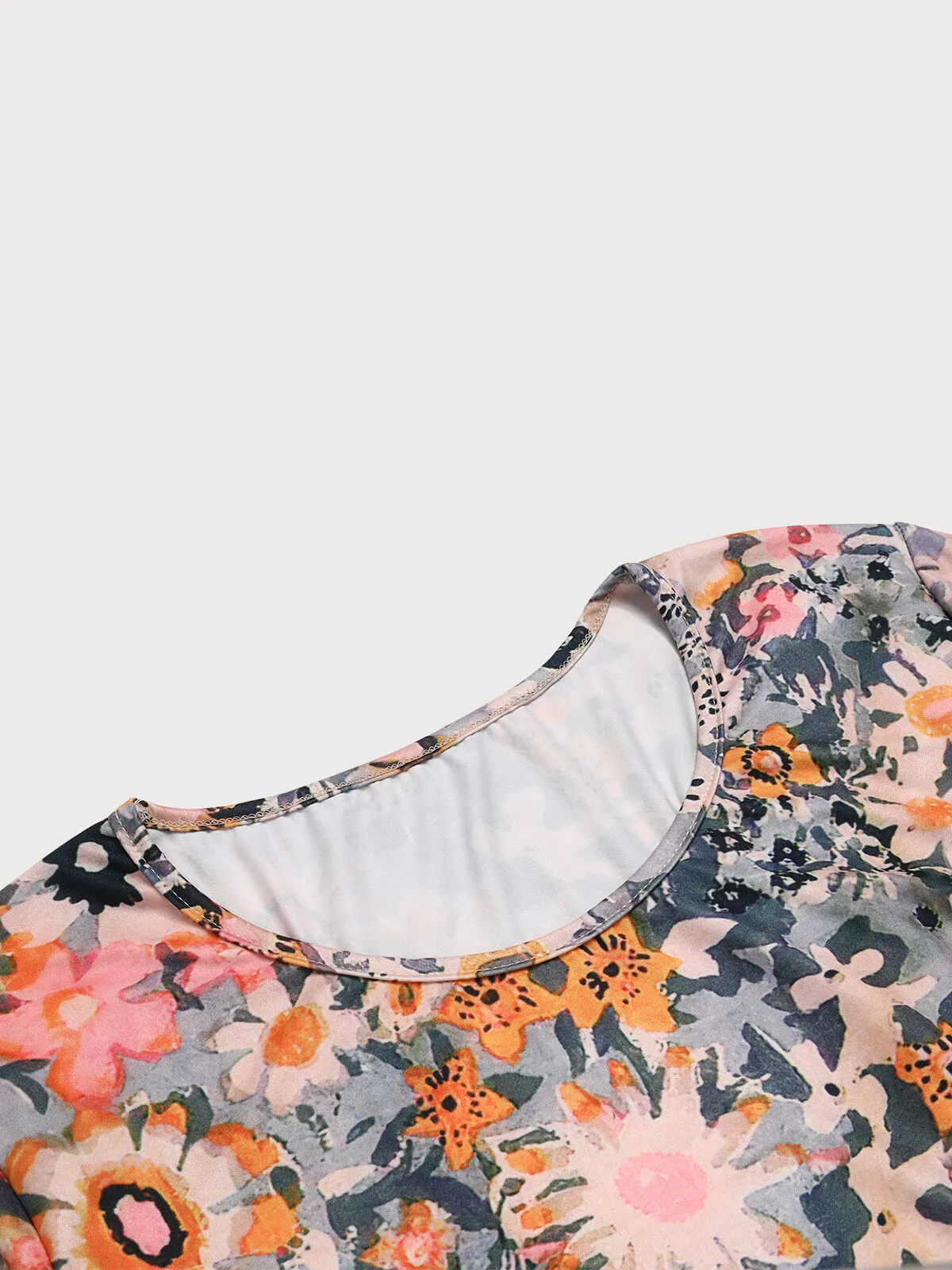 Plus Size Graphic Round Neck Regular Sleeve A-line Dress, 4 of 6